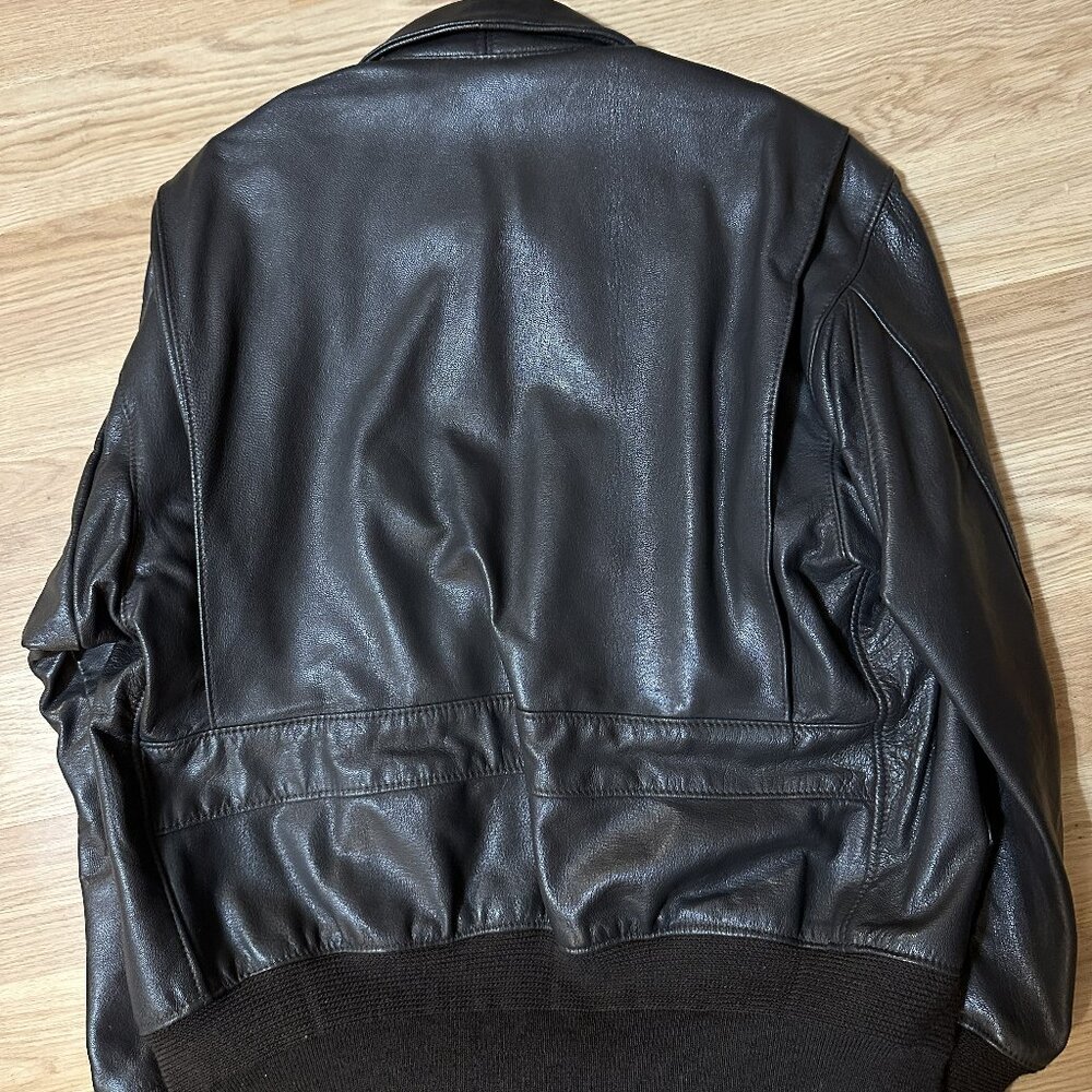 Sporty's Pilot Shop Size M Classic GOATSKIN Leather Flight Jacket Bomber Top Gun - Picture 2 of 3